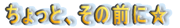 ちょっと、その前に☆